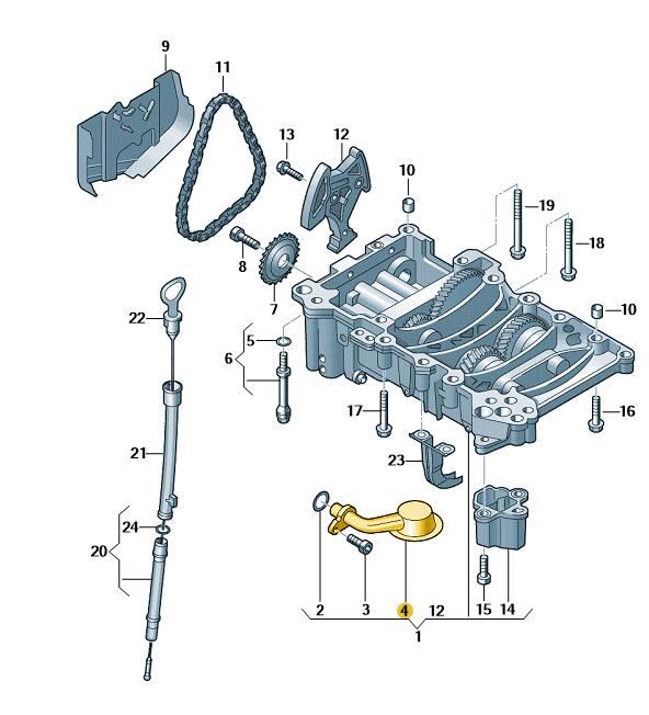 Podgląd obrazka: Kanał ssący (nr katalogowy: 06F115251A)