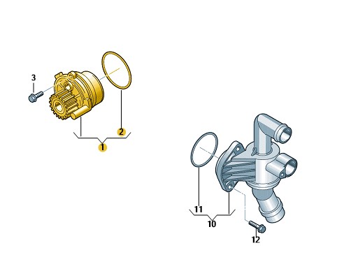 Podgląd obrazka: Pompa wody z uszczelką (nr katalogowy: 06F121011)