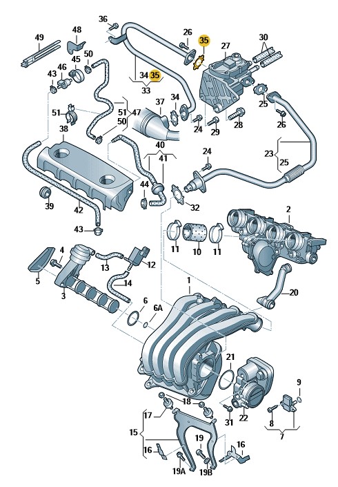 Podgląd obrazka: Uszczelka (nr katalogowy: 06F131547A)