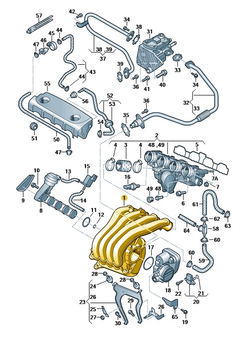 Podgląd obrazka: Kolektor ssący o zmien. poj. (nr katalogowy: 06F133213G)