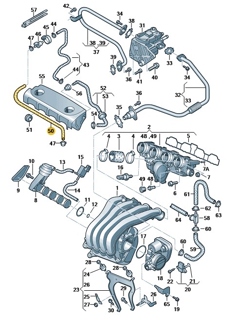 Podgląd obrazka: Wąż łączący (nr katalogowy: 06F133518A)