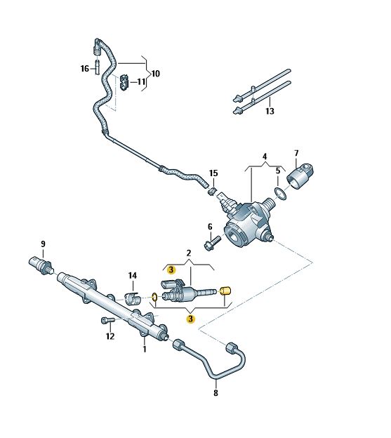 Podgląd obrazka: Zestaw naprawczy wkładów zaworków (nr katalogowy: 06G998907)