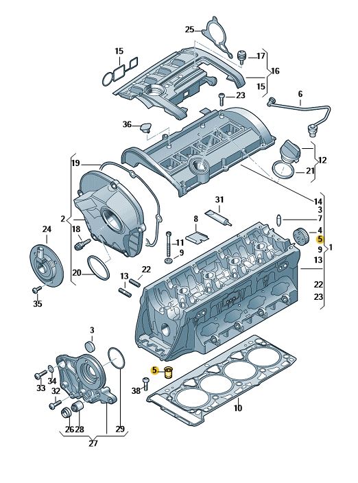 Podgląd obrazka: Zawór zwrotny (nr katalogowy: 06H103175B)