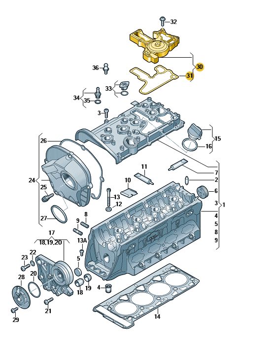 Podgląd obrazka: Oddzielacz oleju (nr katalogowy: 06H103495AH)