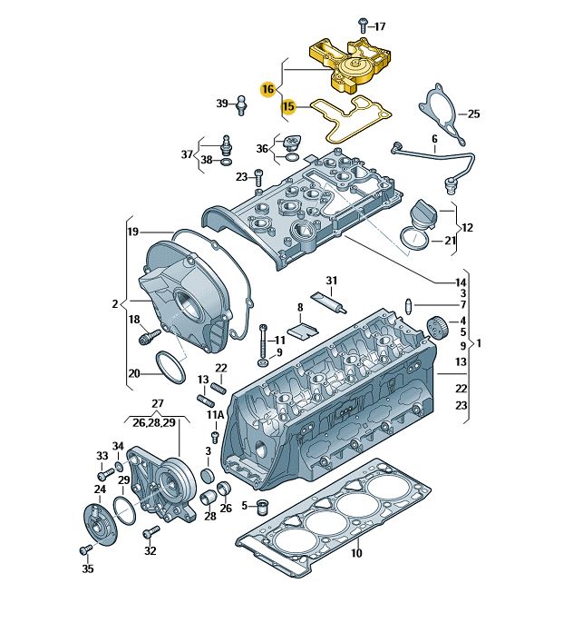 Podgląd obrazka: Oddzielacz oleju (nr katalogowy: 06H103495AJ)