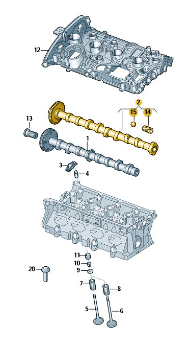 Podgląd obrazka: Wałek rozrządu (nr katalogowy: 06H109022BC)