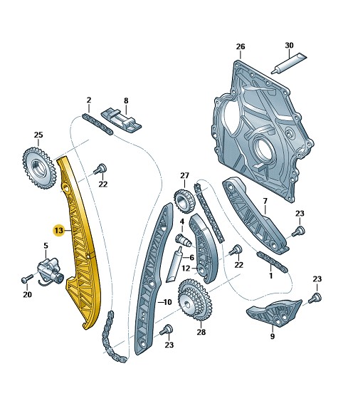 Podgląd obrazka: Łańcuch rozrządu (nr katalogowy: 06H109158N)