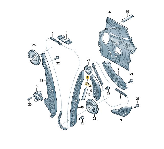 Podgląd obrazka: Napinacz łańcucha (nr katalogowy: 06H109467AE)