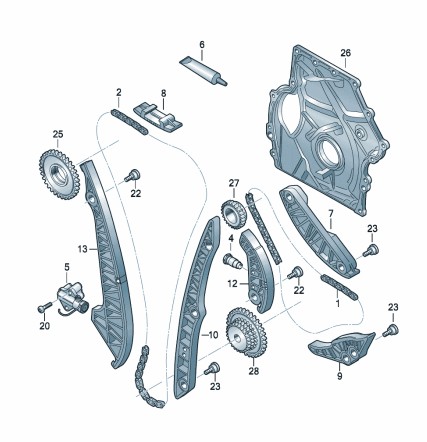 Podgląd obrazka: Napinacz łańcucha (nr katalogowy: 06H109467BA)