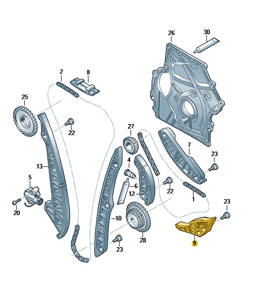 Podgląd obrazka: Szyna slizgowa (nr katalogowy: 06H109469AH)