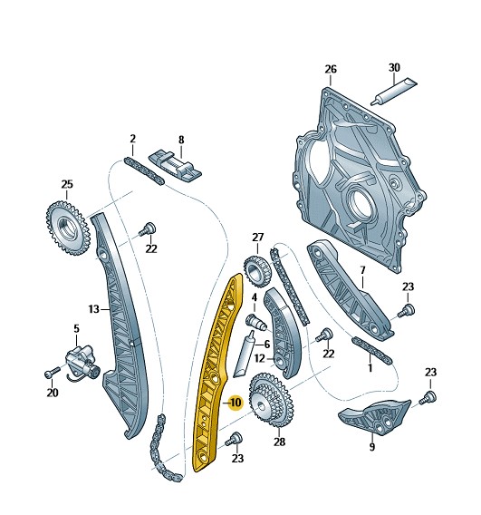 Podgląd obrazka: Szyna ślizgowa (nr katalogowy: 06H109469AP)
