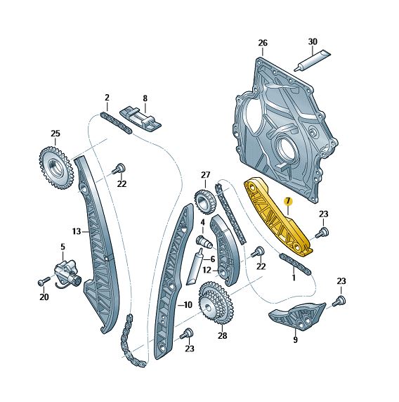 Podgląd obrazka: Szyna slizgowa (nr katalogowy: 06H109469AQ)