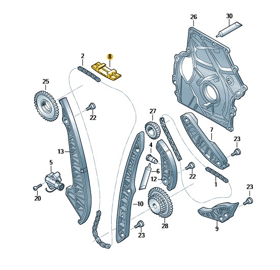 Podgląd obrazka: Szyna ślizgowa (nr katalogowy: 06H109469T)