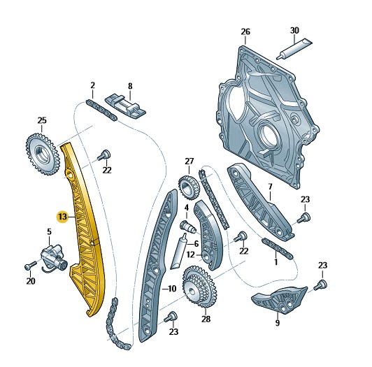 Podgląd obrazka: Szyna slizgowa (nr katalogowy: 06H109509Q)