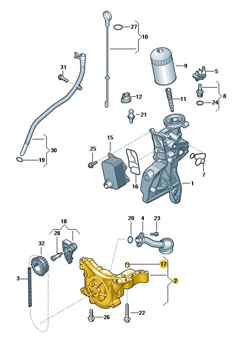 Podgląd obrazka: Pompa oleju (nr katalogowy: 06H115105DF)