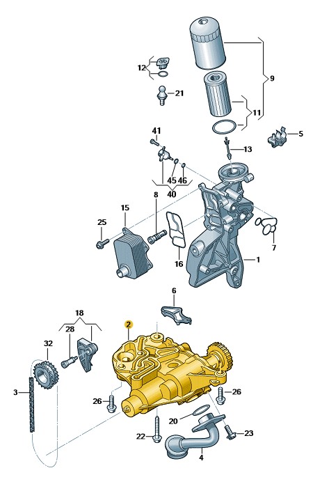 Podgląd obrazka: Pompa oleju (nr katalogowy: 06H115105GD)