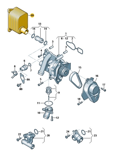Podgląd obrazka: Regulator płynu chłodzącego z pompą płyn (nr katalogowy: 06H121026DS)