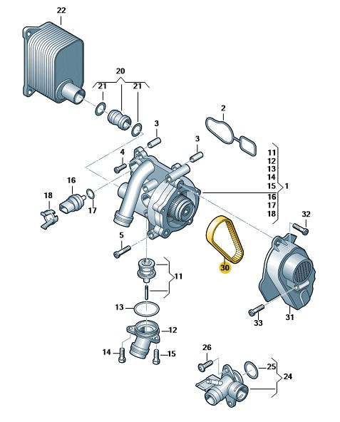 Podgląd obrazka: Pasek zębaty (nr katalogowy: 06H121605E)