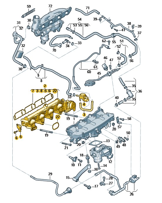 Podgląd obrazka: Rozdzielacz paliwa (nr katalogowy: 06H133209G)