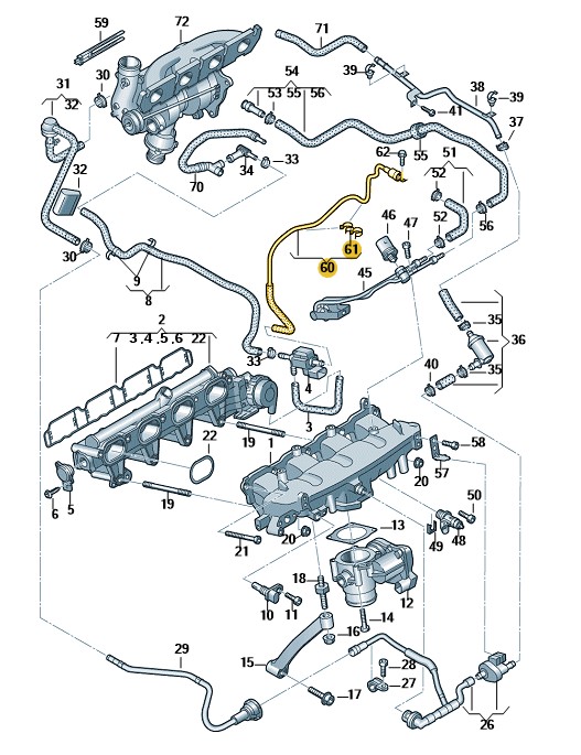 Podgląd obrazka: Wąż łączący (nr katalogowy: 06H133583B)