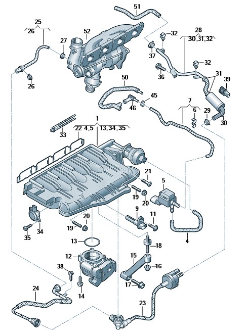 Podgląd obrazka: Wąż łączący (nr katalogowy: 06H133583F)