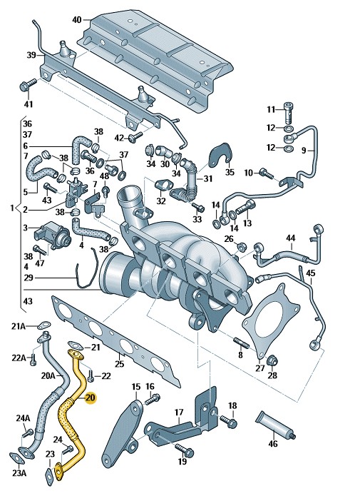 Podgląd obrazka: Rurka olejowa (nr katalogowy: 06H145735H)
