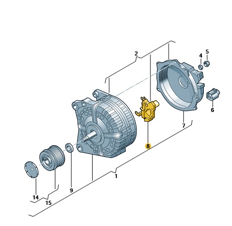 Podgląd obrazka: Regulator napiecia (nr katalogowy: 06H903803G)