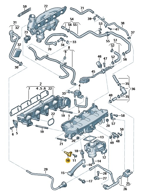 Podgląd obrazka: Czujnik temperatury (nr katalogowy: 06H905379)