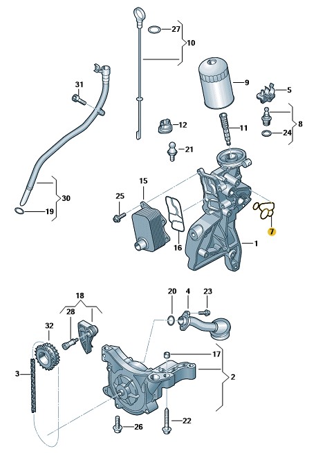 Podgląd obrazka: Uszczelka (nr katalogowy: 06J115441A)