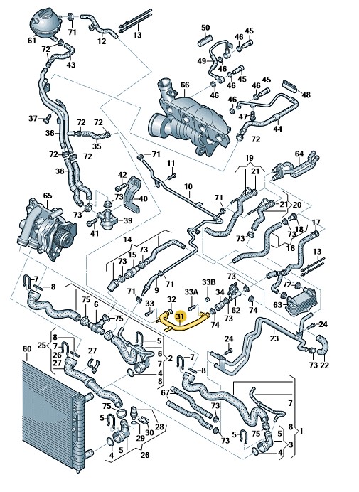 Podgląd obrazka: Rura wodna (nr katalogowy: 06J121065F)