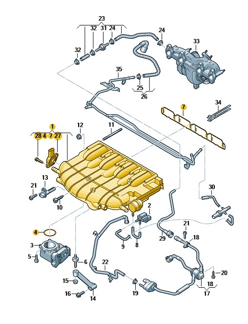Podgląd obrazka: Kolektor ssący o zmien. poj. (nr katalogowy: 06J133201BH)