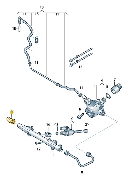 Podgląd obrazka: Czujnik ciśnienia (nr katalogowy: 06J906054J)