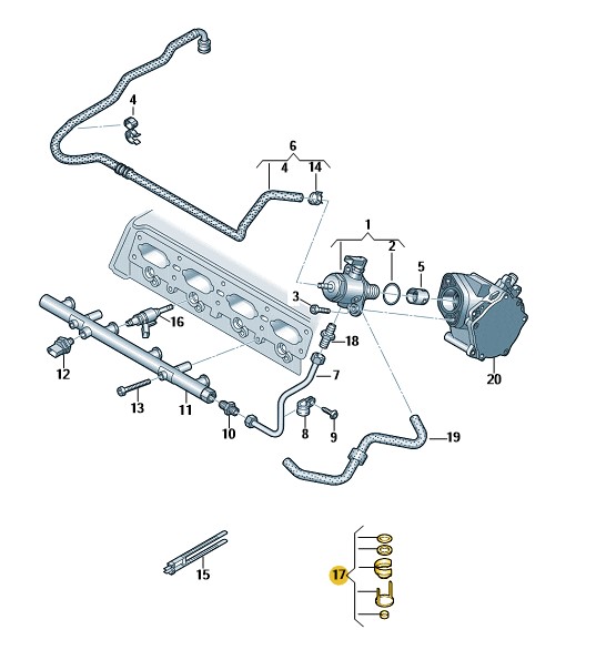 Podgląd obrazka: Zestaw naprawczy wkładów zaworków (nr katalogowy: 06J998907D)