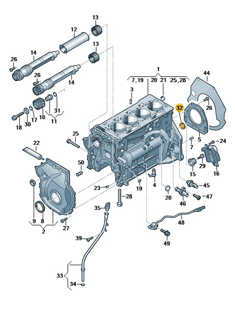 Podgląd obrazka: Uszczelniacz wału (nr katalogowy: 06K103085P)