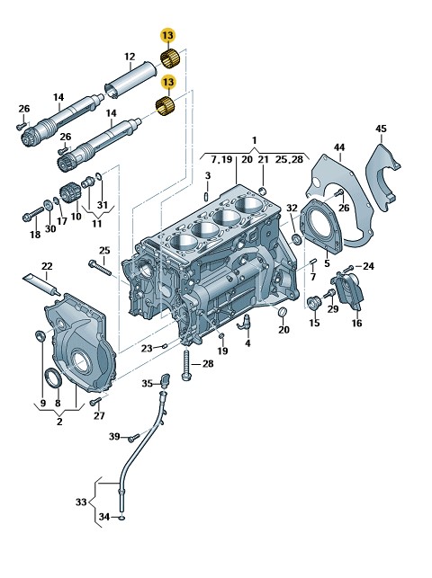 Podgląd obrazka: Łożysko igiełkowe, kolory naturalne (nr katalogowy: 06K103300C909)