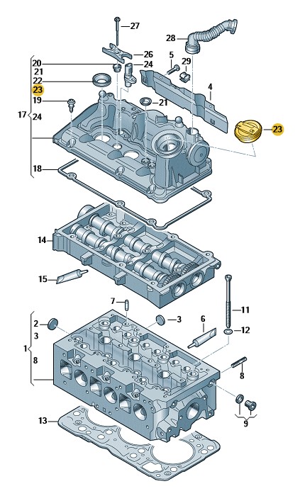 Podgląd obrazka: KOREK WL.OL. (nr katalogowy: 06K103485A)
