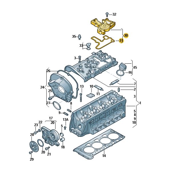 Podgląd obrazka: oddzielacz oleju (nr katalogowy: 06K103495AP)