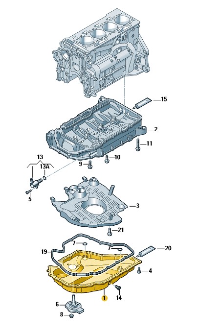 Podgląd obrazka: Miska olejowa - część dolna (nr katalogowy: 06K103600AA)