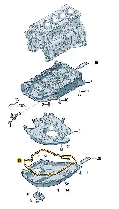 Podgląd obrazka: Uszczelka miski olejowej (nr katalogowy: 06K103649H)