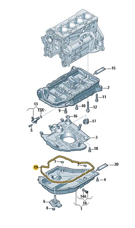 Podgląd obrazka: Uszczelka miski olejowej (nr katalogowy: 06K103649J)