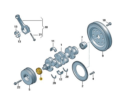 Podgląd obrazka: Koło łańcuchowe (nr katalogowy: 06K105209J)