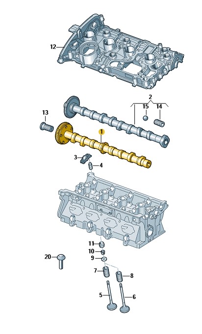 Podgląd obrazka: Wałek rozrządu (nr katalogowy: 06K109021M)