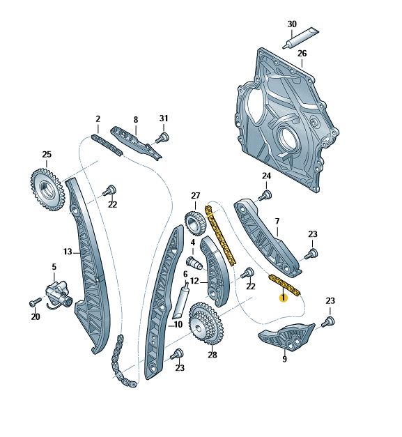 Podgląd obrazka: Łańcuch rozrządu (nr katalogowy: 06K109158AB)