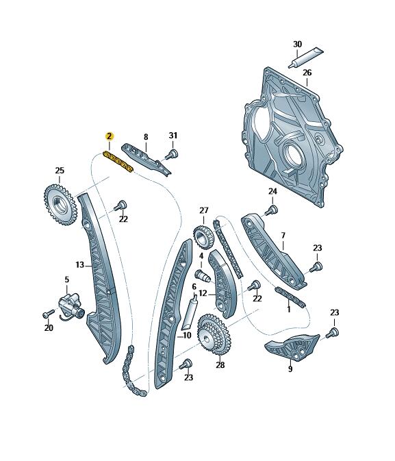 Podgląd obrazka: Łańcuch rozrządu (nr katalogowy: 06K109158BP)