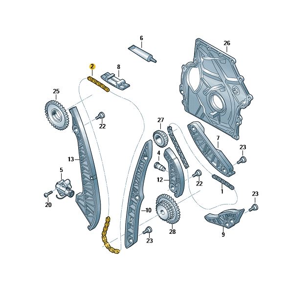Podgląd obrazka: Łańcuch rozrządu (nr katalogowy: 06K109158BR)