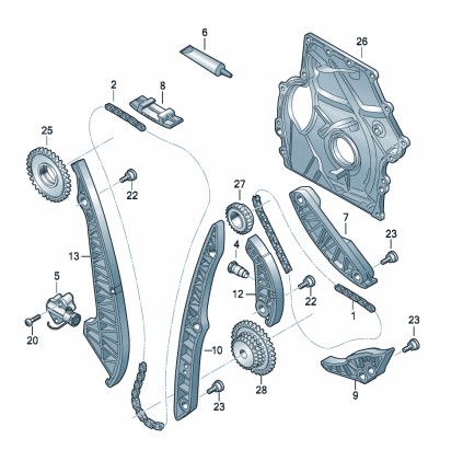 Podgląd obrazka: Łańcuch rozrządu (nr katalogowy: 06K109158BS)