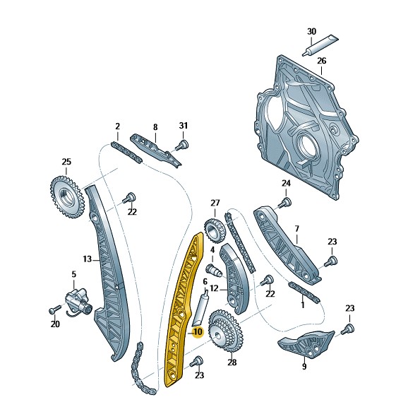 Podgląd obrazka: Szyna slizgowa (nr katalogowy: 06K109469A)