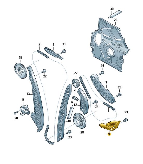 Podgląd obrazka: Szyna slizgowa (nr katalogowy: 06K109469G)