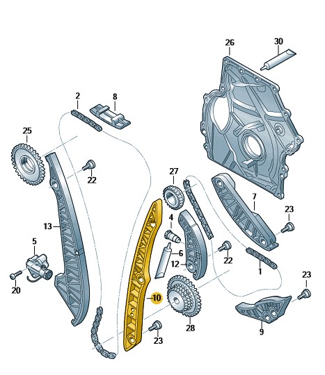 Podgląd obrazka: Szyna slizgowa (nr katalogowy: 06K109469M)