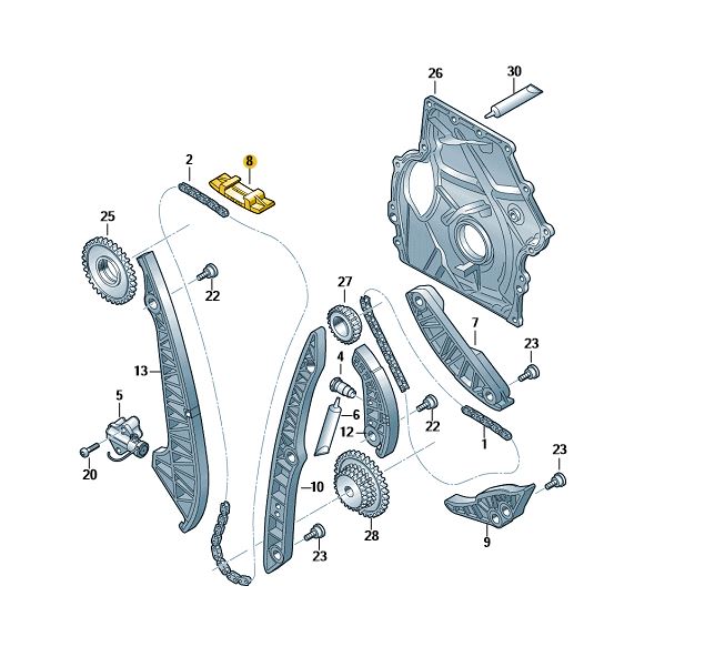 Podgląd obrazka: Szyna slizgowa (nr katalogowy: 06K109469N)